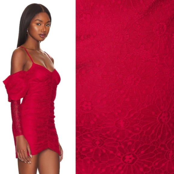 Lovers and Friends Sierra Mini Dress Lovers and Friends in Strawberry Red NWT S - Picture 2 of 3